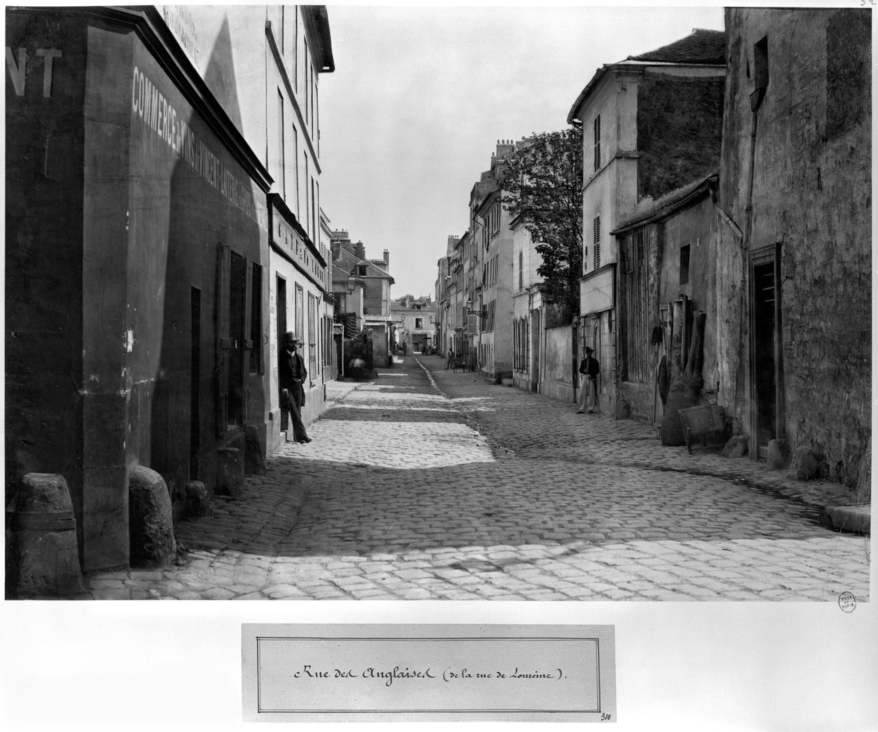 Rue des Anglaises, fra rue de Lourcine, Paris, 1858-78 av Charles Marville