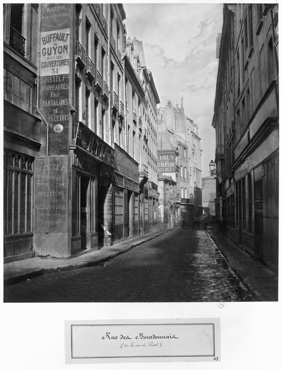 Rue des Bourdonnais (fra rue de Rivoli) Paris 1858-78 av Charles Marville