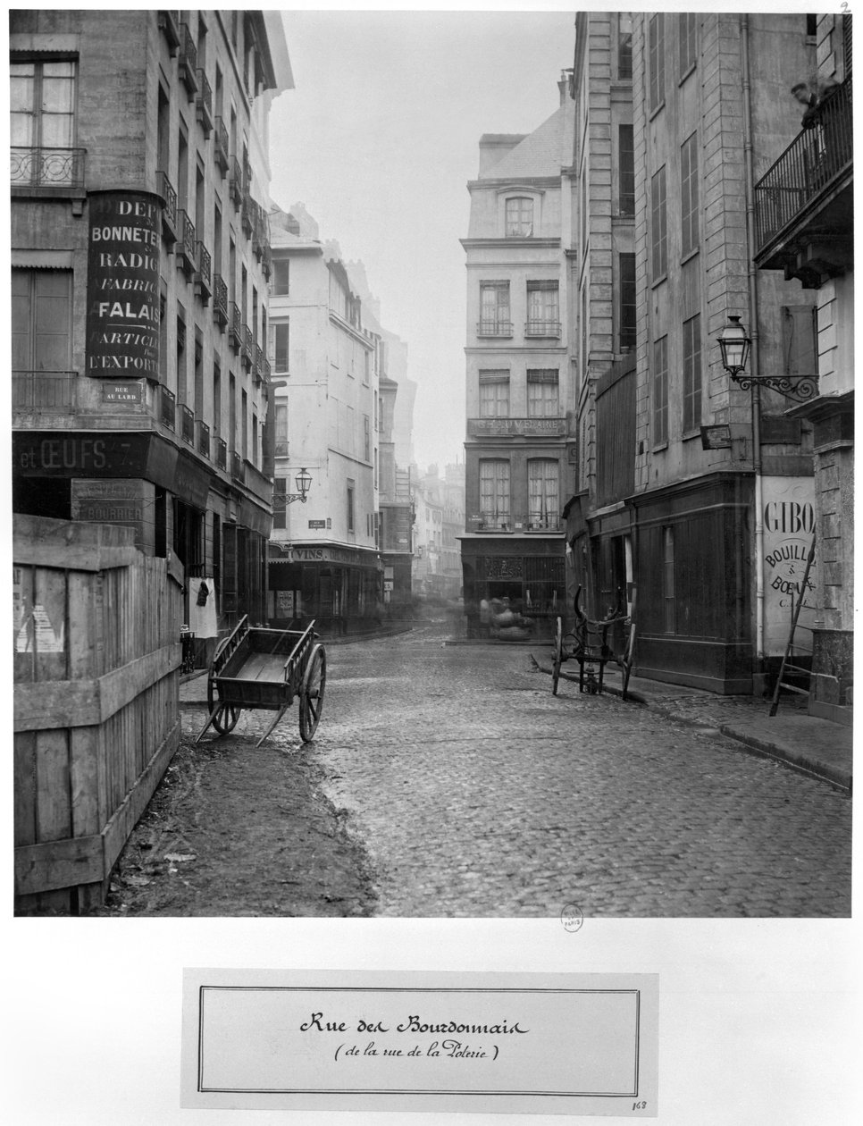 Rue des Bourdonnais (fra rue de la Poterie) Paris 1858-78 av Charles Marville