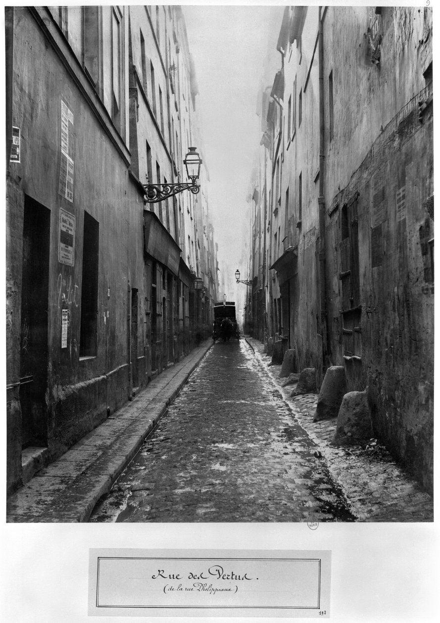 Rue des Vertus, fra rue Phelippeaux, Paris, 1858-78 av Charles Marville