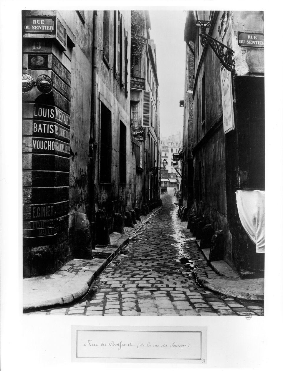 Rue du Croissant, fra Rue du Sentier, Paris, 1858-78 av Charles Marville