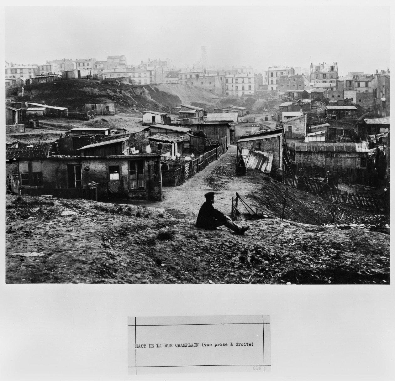 Toppen av rue Champlain (visningen tatt til høyre) Paris, 1858-78 av Charles Marville