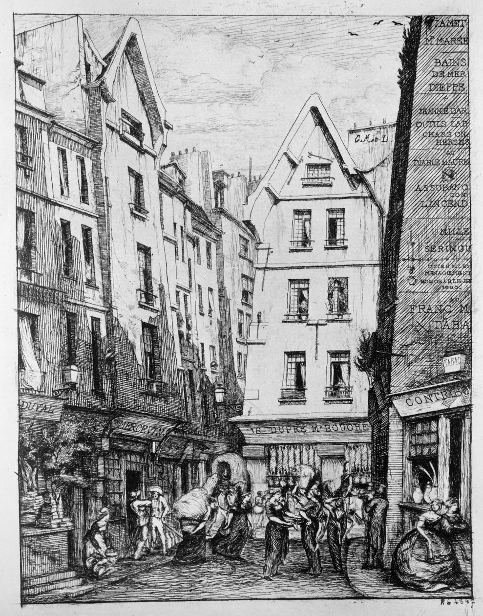 Rue Pirouette, 1860 av Charles Meryon