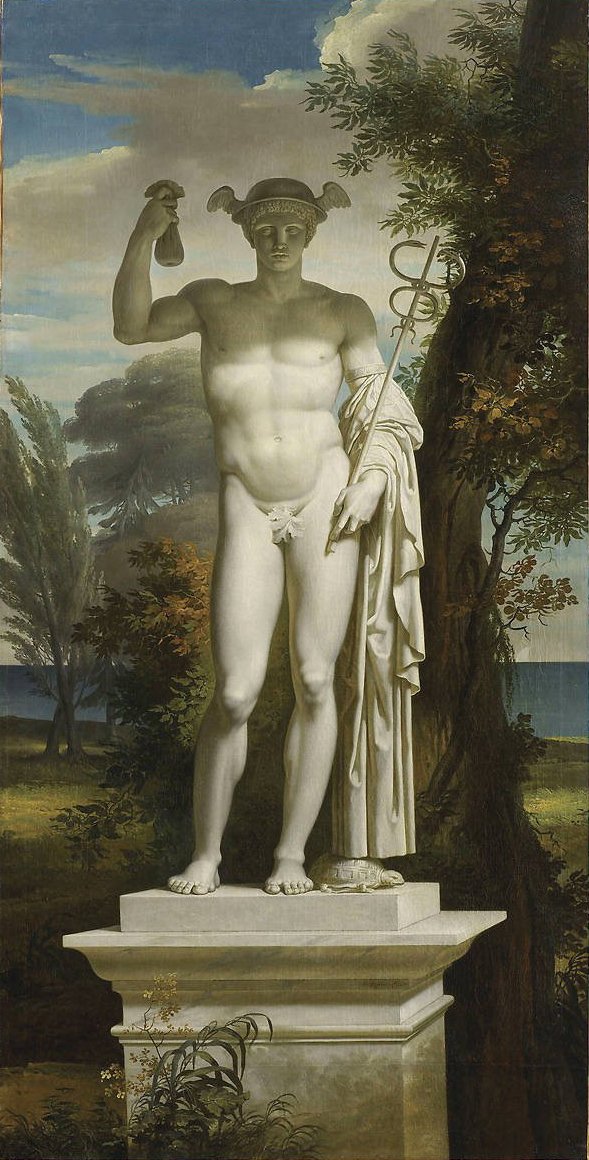 Merkurstatue i et landskap Engelsk: Merkurstatue i et landskap av Charles Meynier