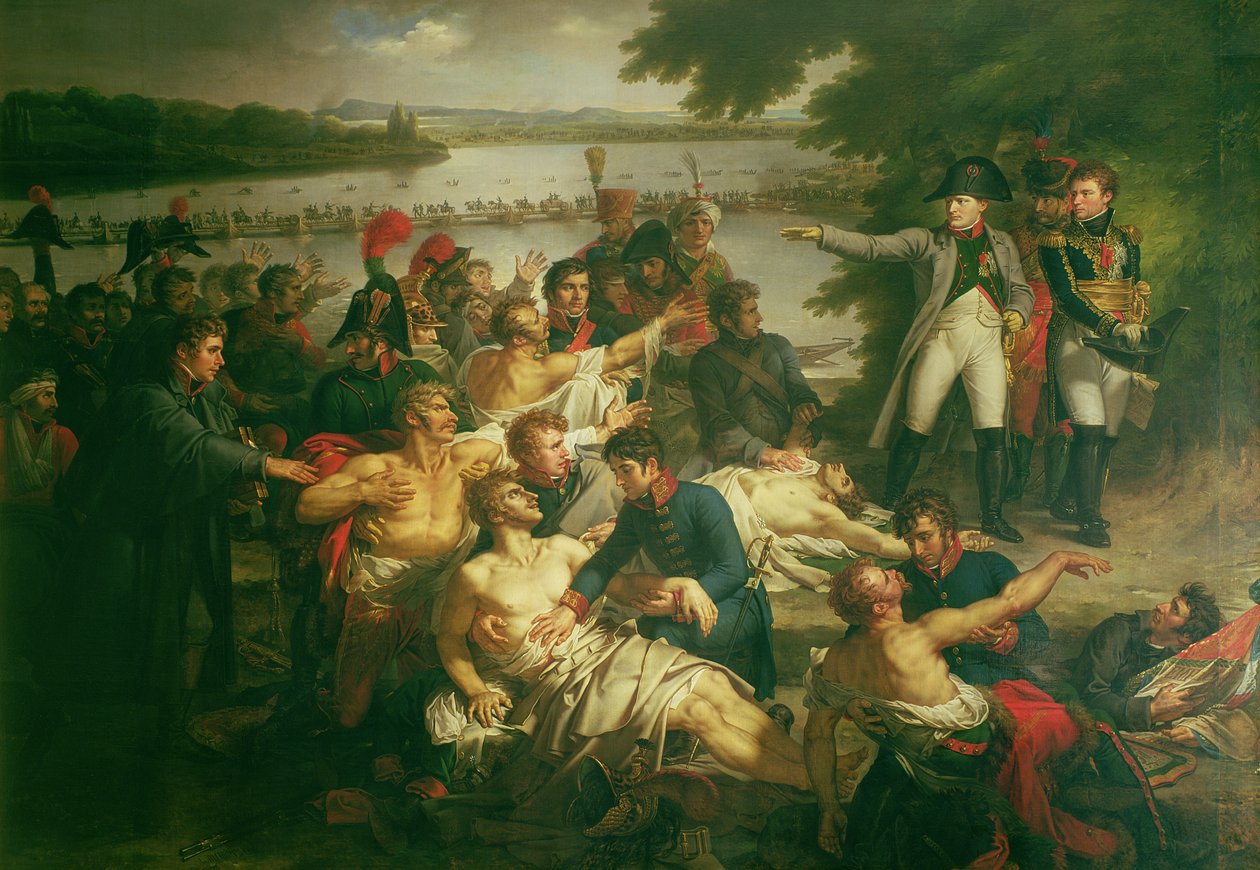 Napoleons (1769-1821) returnerte til øya Lobau etter slaget ved Essling, 23. mai 1809, 1812 av Charles Meynier