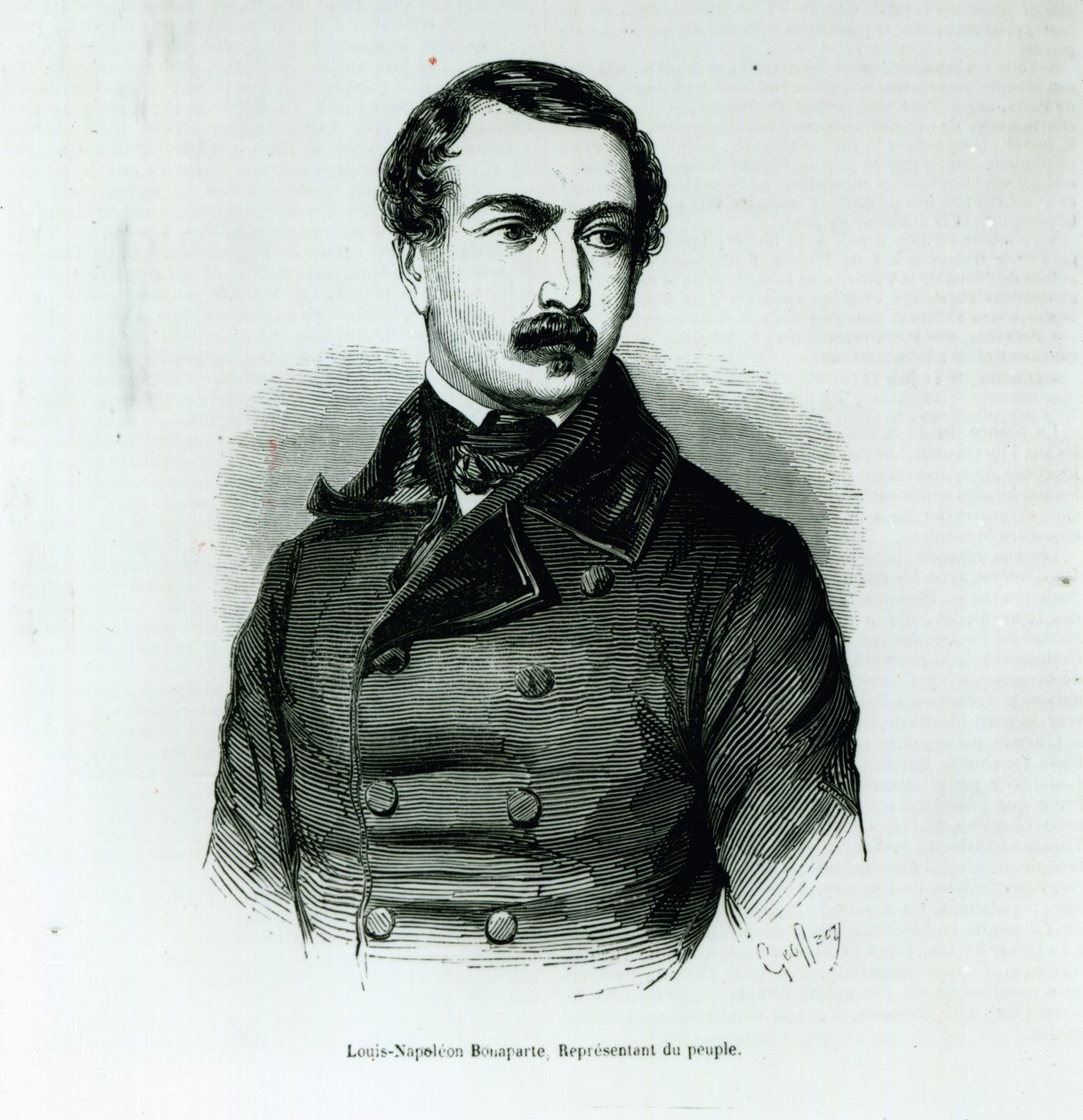 Portrett av Louis-Napoleon Bonaparte som en representant for folket, 1848 litho) av Charles Michel Geoffroy