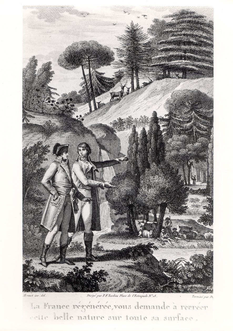 Napoleon Bonaparte (1769-1821) og skogen i Frankrike, 1801 av Charles Monnet