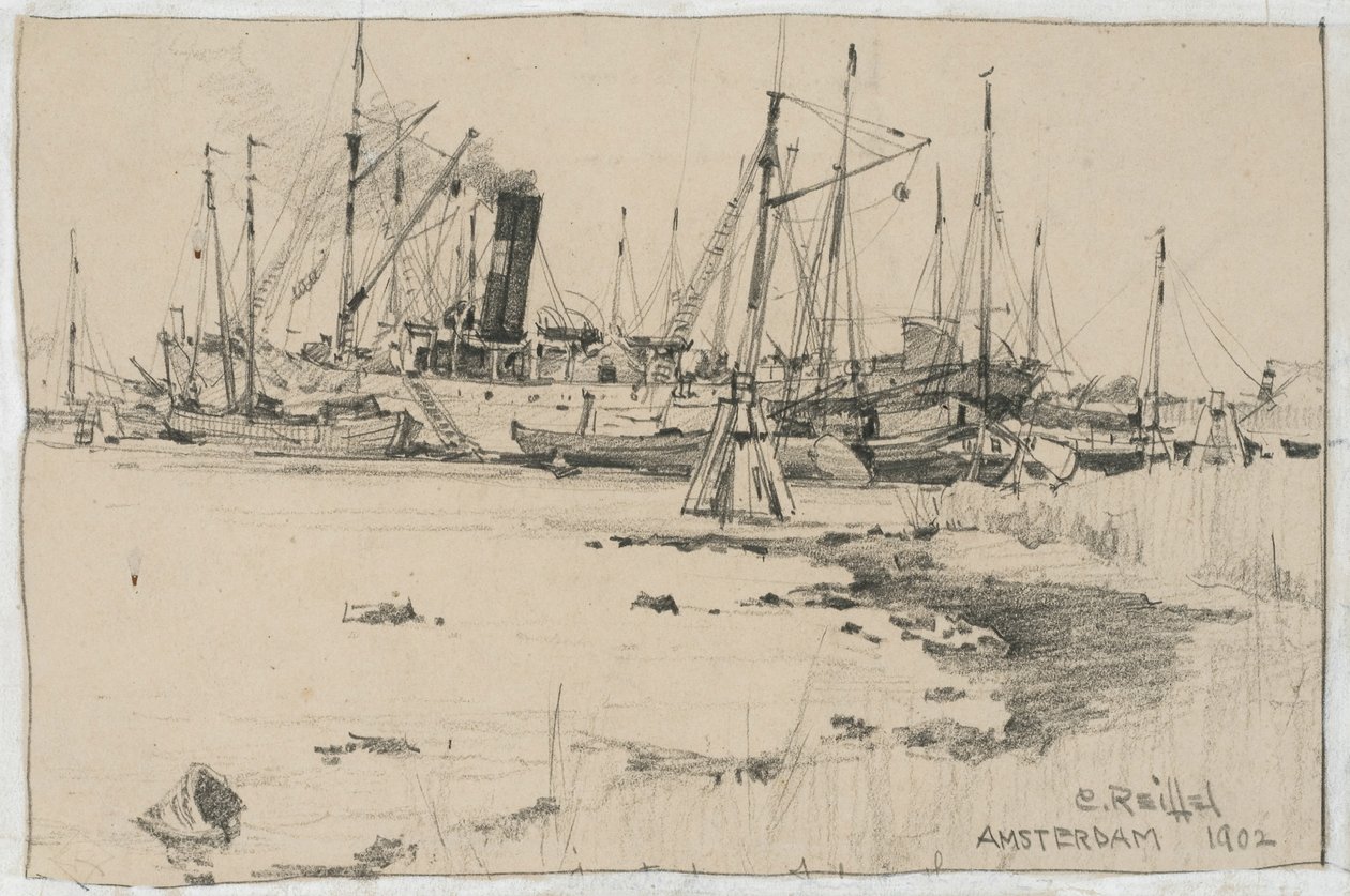 Amsterdam, 1902 (grafitt på papir) av Charles P. Reiffel