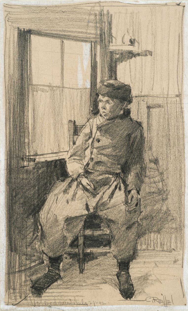 Volendam, 28. juli 1892 (grafitt på papir) av Charles P. Reiffel