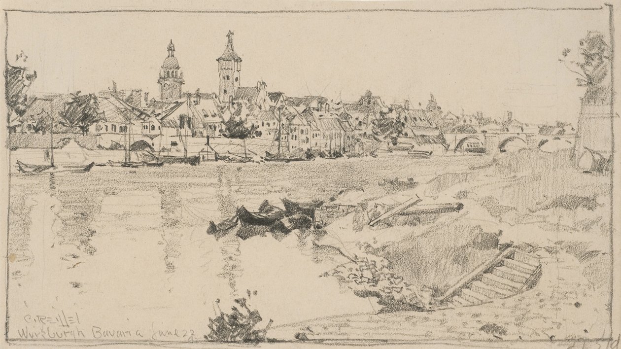 Würzburgh, Bayern, 22. juni 1892 (grafitt på papir) av Charles P. Reiffel