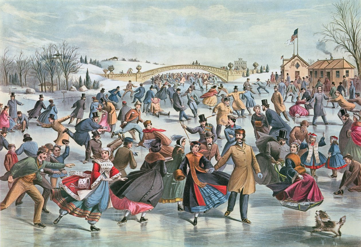 Vinter på skøytedammen i Central Park, 1862 av Charles Parsons