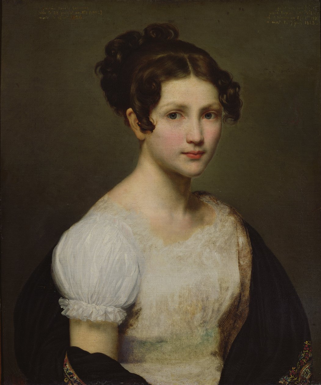 Portrett av Eugénie-Pamela Larivière, søsteren til kunstneren av Charles Philippe Lariviere