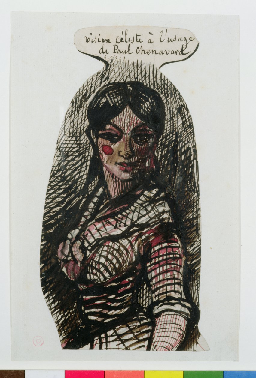 Tegning av Jeanne Duval med en inskripsjon til Paul Chenavard (1807-95) av Charles Pierre Baudelaire