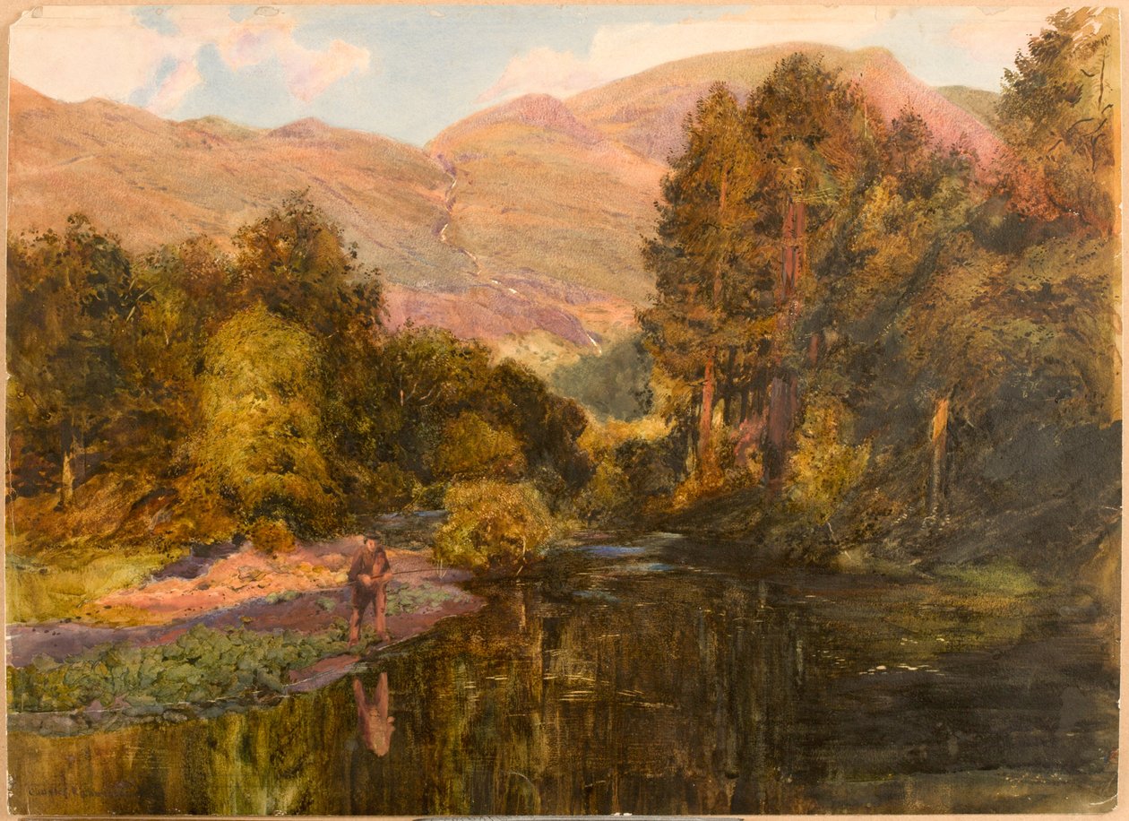 Evening Glow - Cumberland (kroppsfarge, blyant og wc på papir) av Charles Richardson