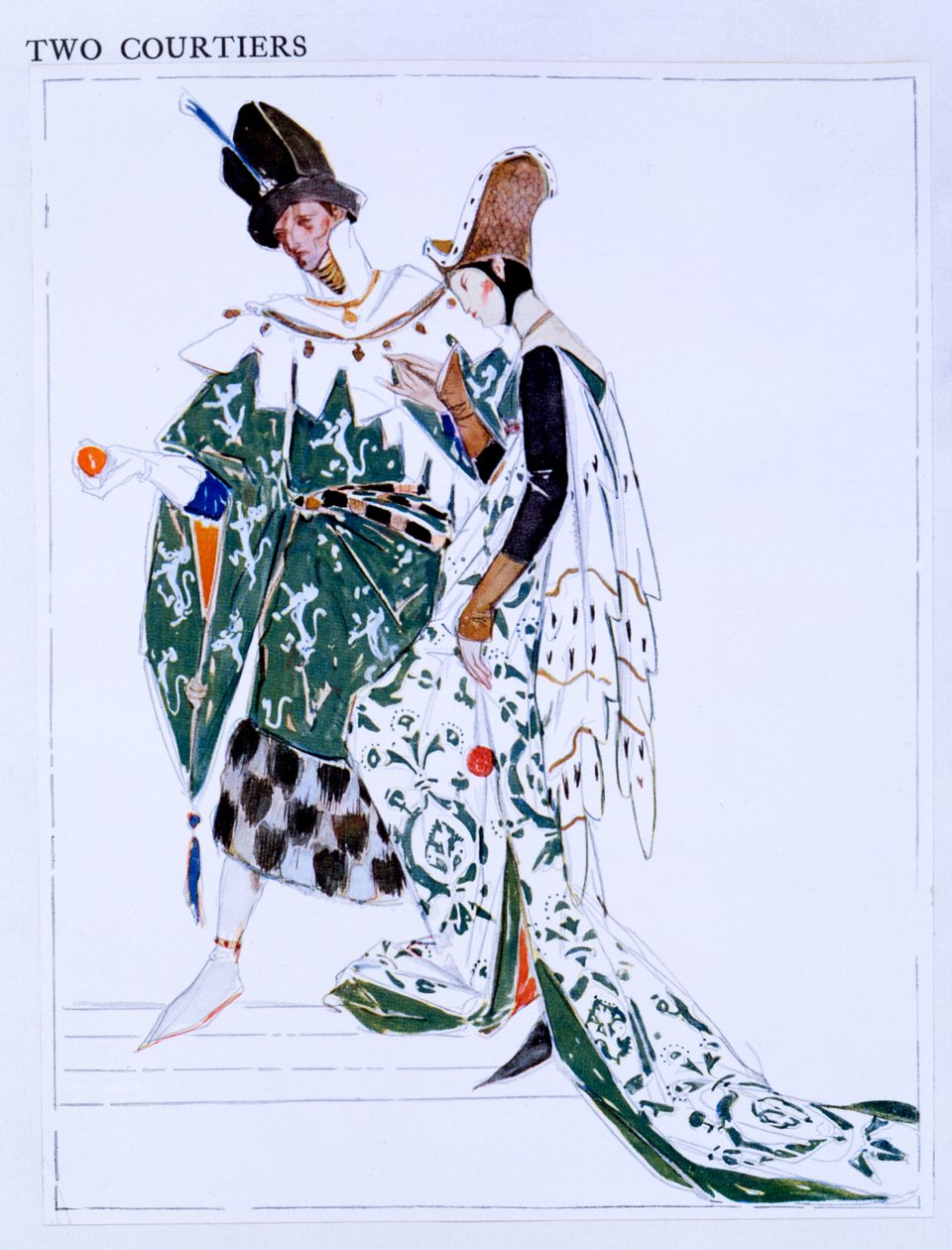 Kostymedesign for Two Courtiers, karakterer fra 