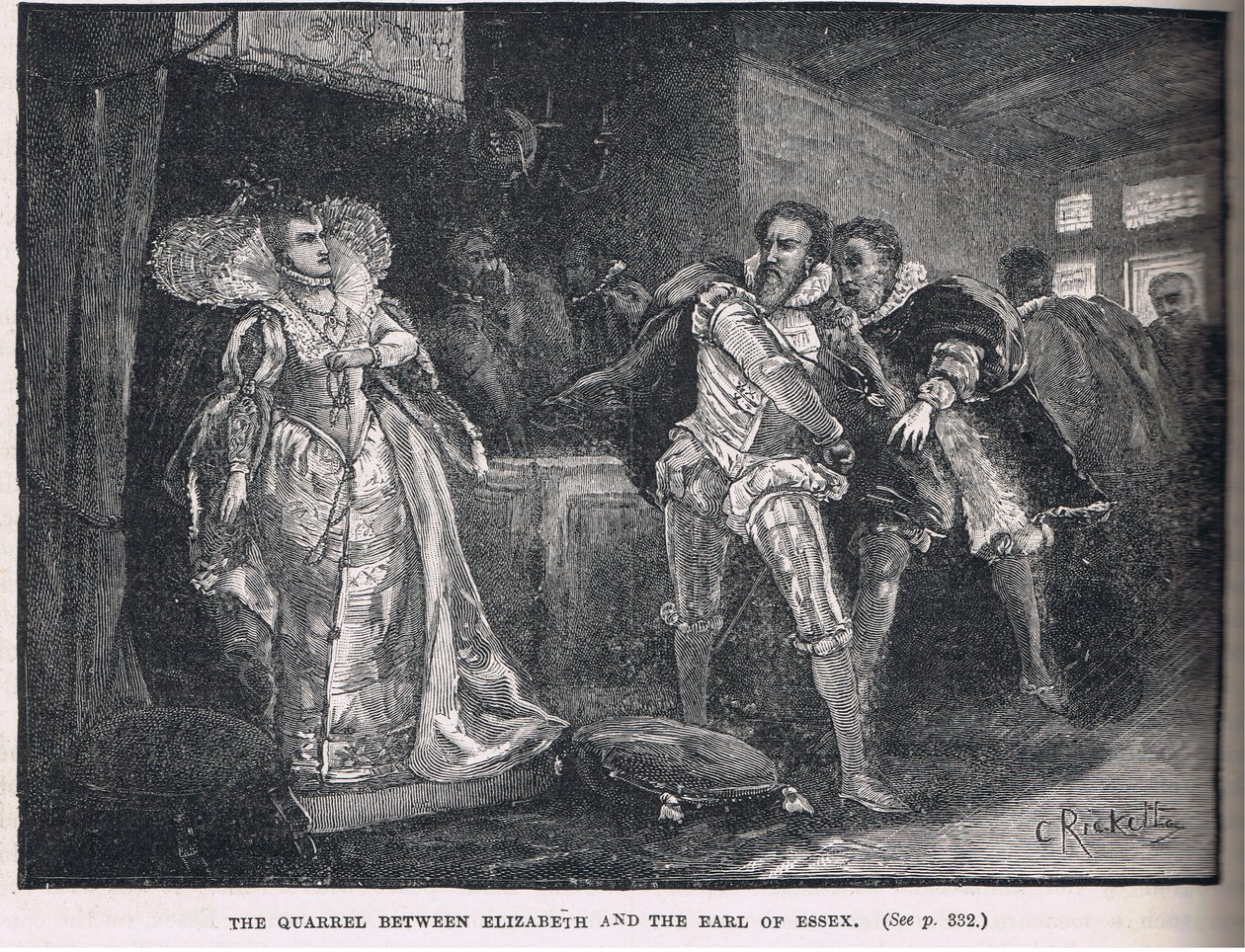 Krangelen mellom Elizabeth og jarlen av Essex 1598 av Charles Ricketts