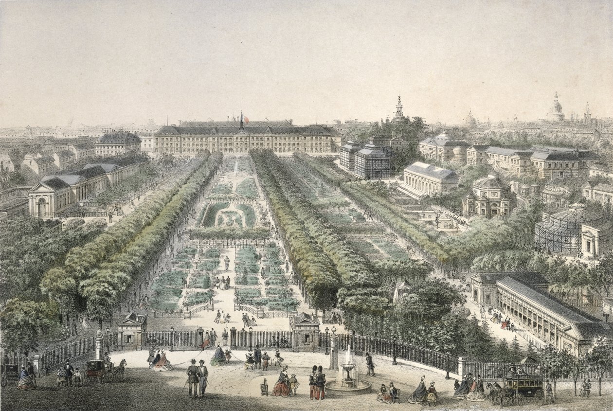 Utsikt over Jardin des Plantes, Paris av Charles Riviere
