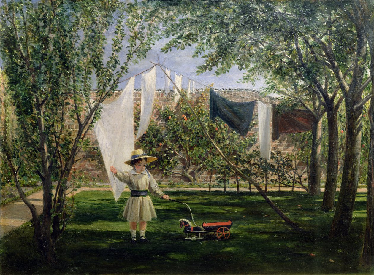 En hagescene, med en gutt, kunstnerens sønn George Dunlop Leslie, 1840 av Charles Robert Leslie