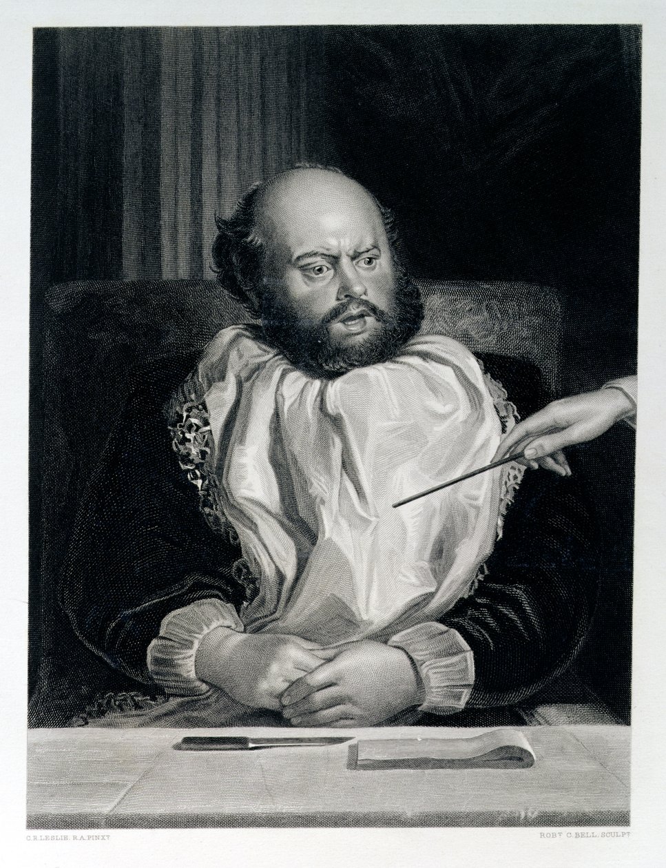 Sancho Panza, gravert av Robert C. Bell av Charles Robert Leslie