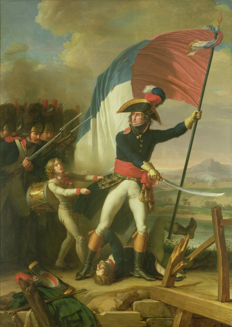 General Augereau (1757-1816) på broen i slaget ved Arcola 15. november 1796 av Charles Thevenin