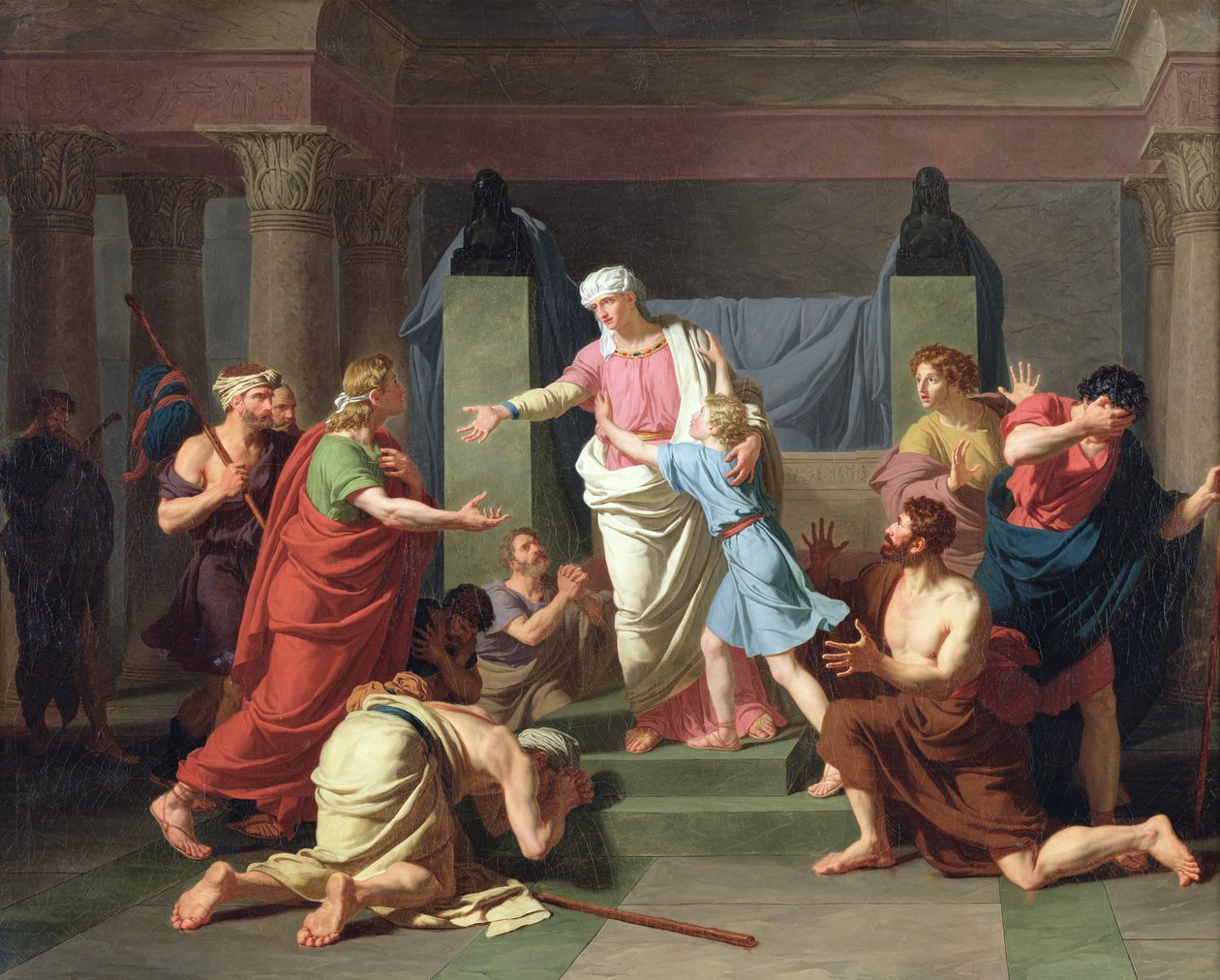 Joseph anerkjent av sine brødre, 1789 av Charles Thevenin