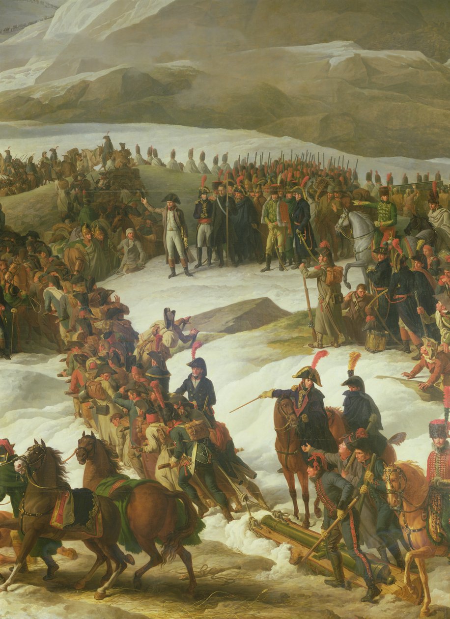 Den franske hæren krysser St. Bernard-passet, 20. mai 1800, 1806 (detaljer) av Charles Thevenin