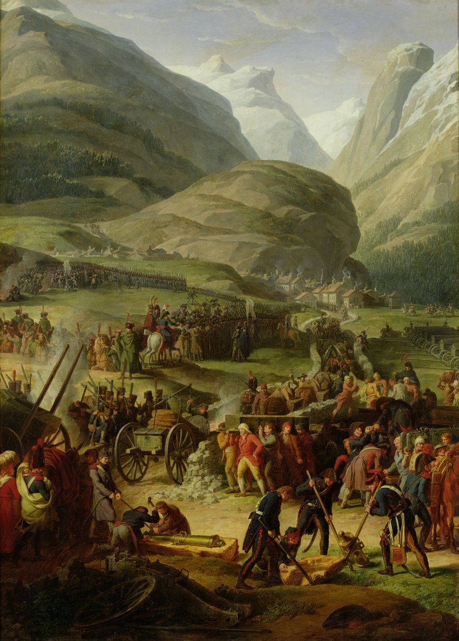 Den franske hæren reiser over St. Bernard-passet ved Bourg St. Pierre, 20. mai 1800, 1806 av Charles Thevenin