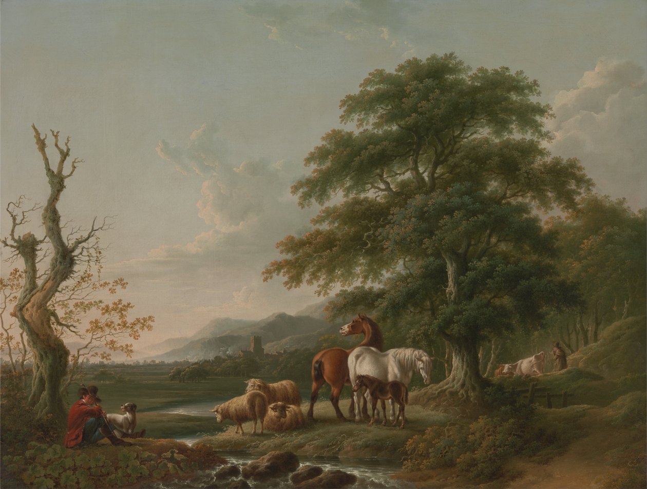 Landskap med en hyrde av Charles Towne