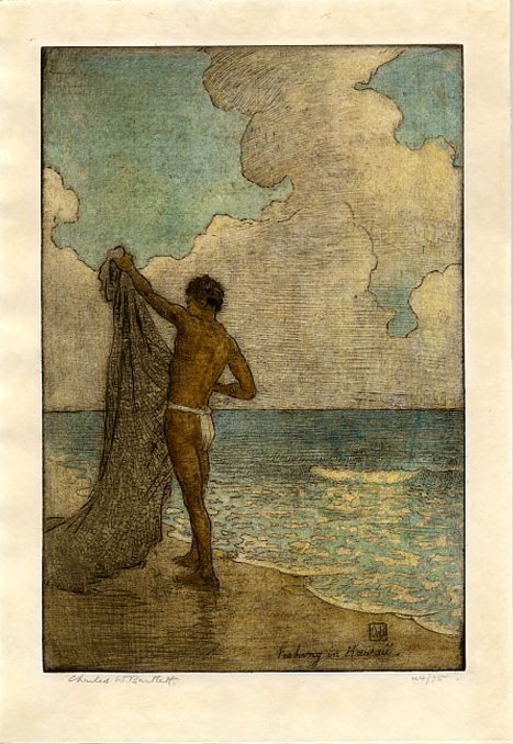 Fiske på Hawaii av Charles William Bartlett