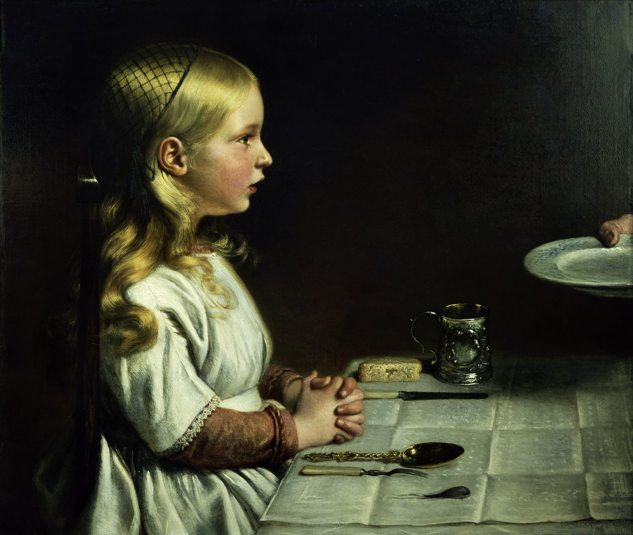 Florence Cope Saying Grace på middagstid av Charles West Cope