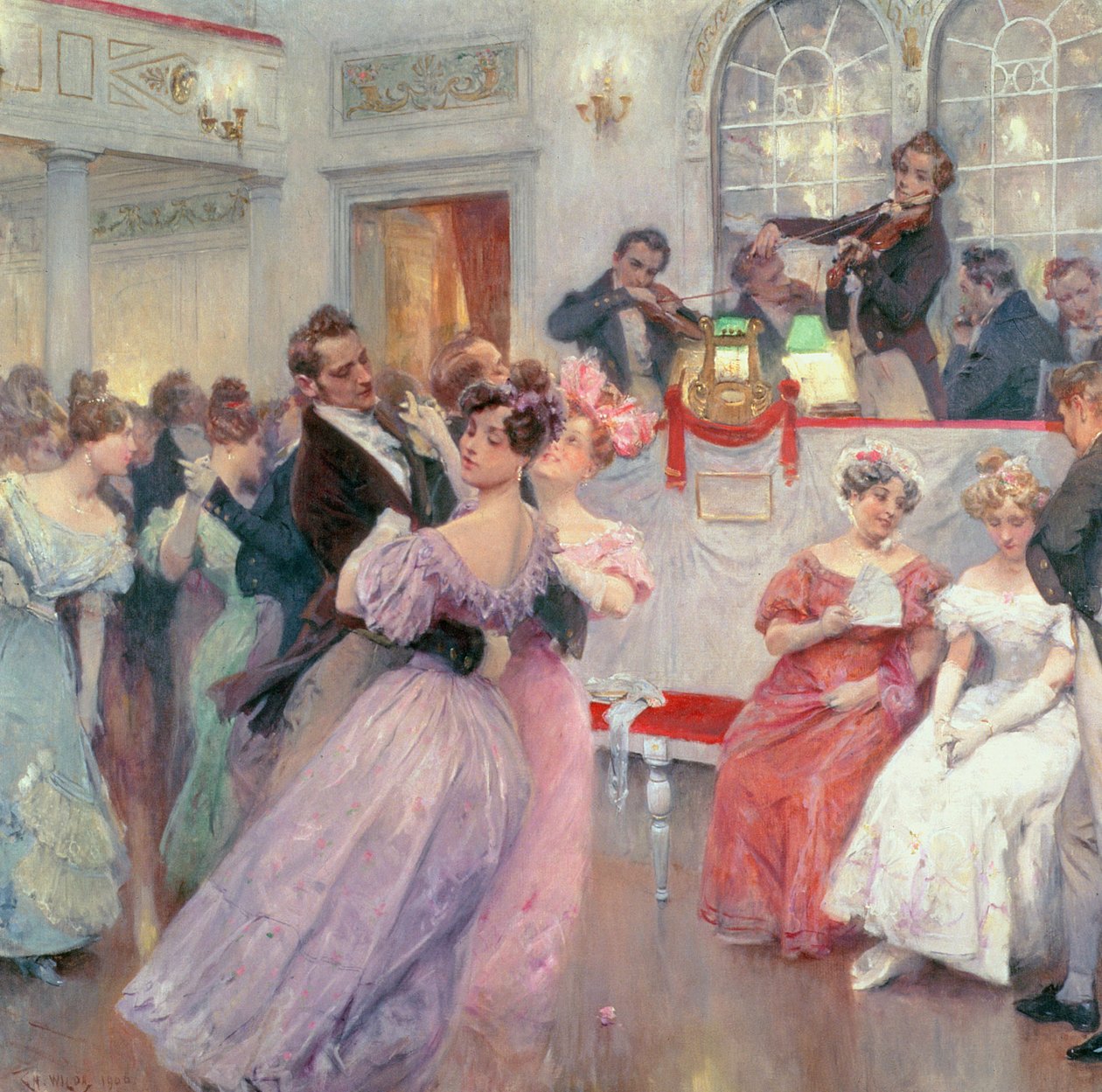 Strauss og Lanner - Ballen, 1906 av Charles Wilda