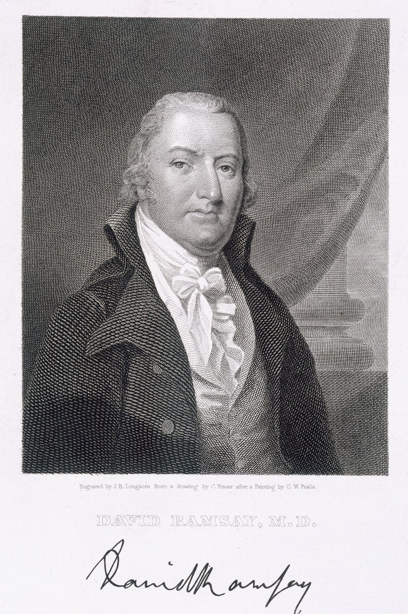 David Ramsay, gravert av James Barton Longacre (1794-1869) etter en tegning av originalen av Charles Fraser (1782-1860) av Charles Willson Peale