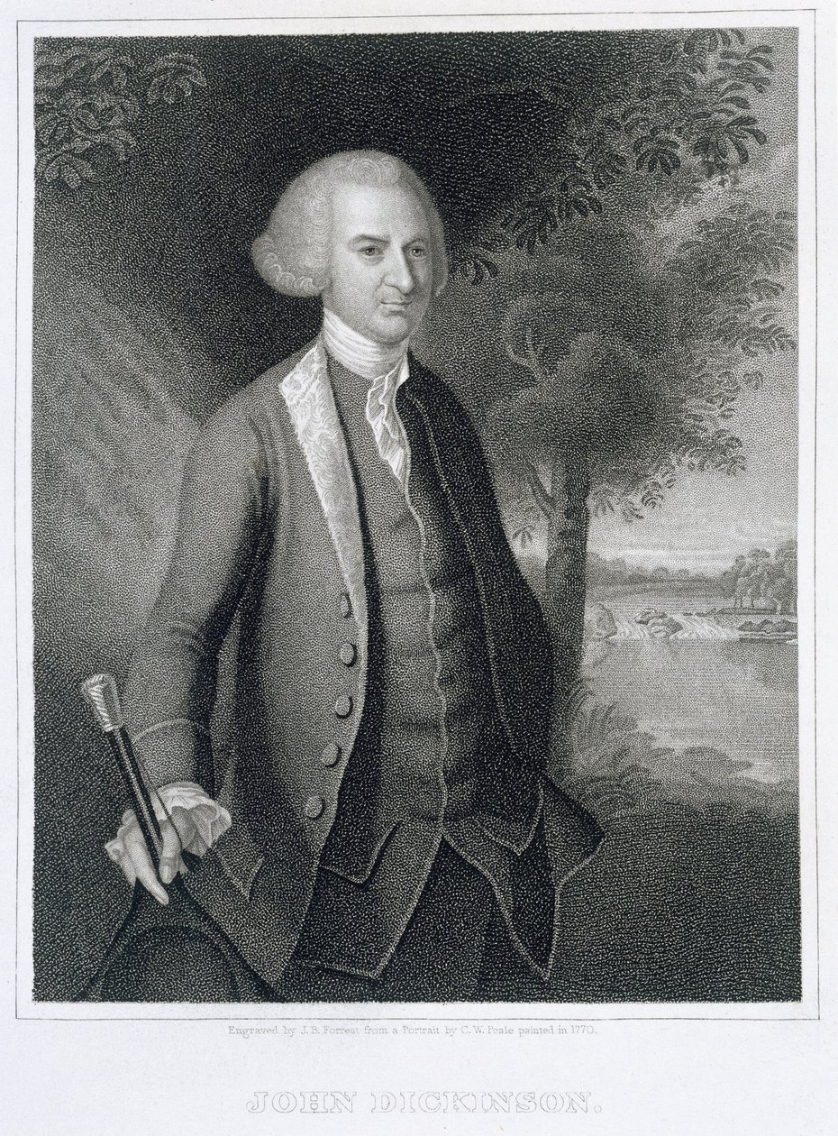 John Dickinson, gravert av John B. Forrest (1814-70) av Charles Willson Peale