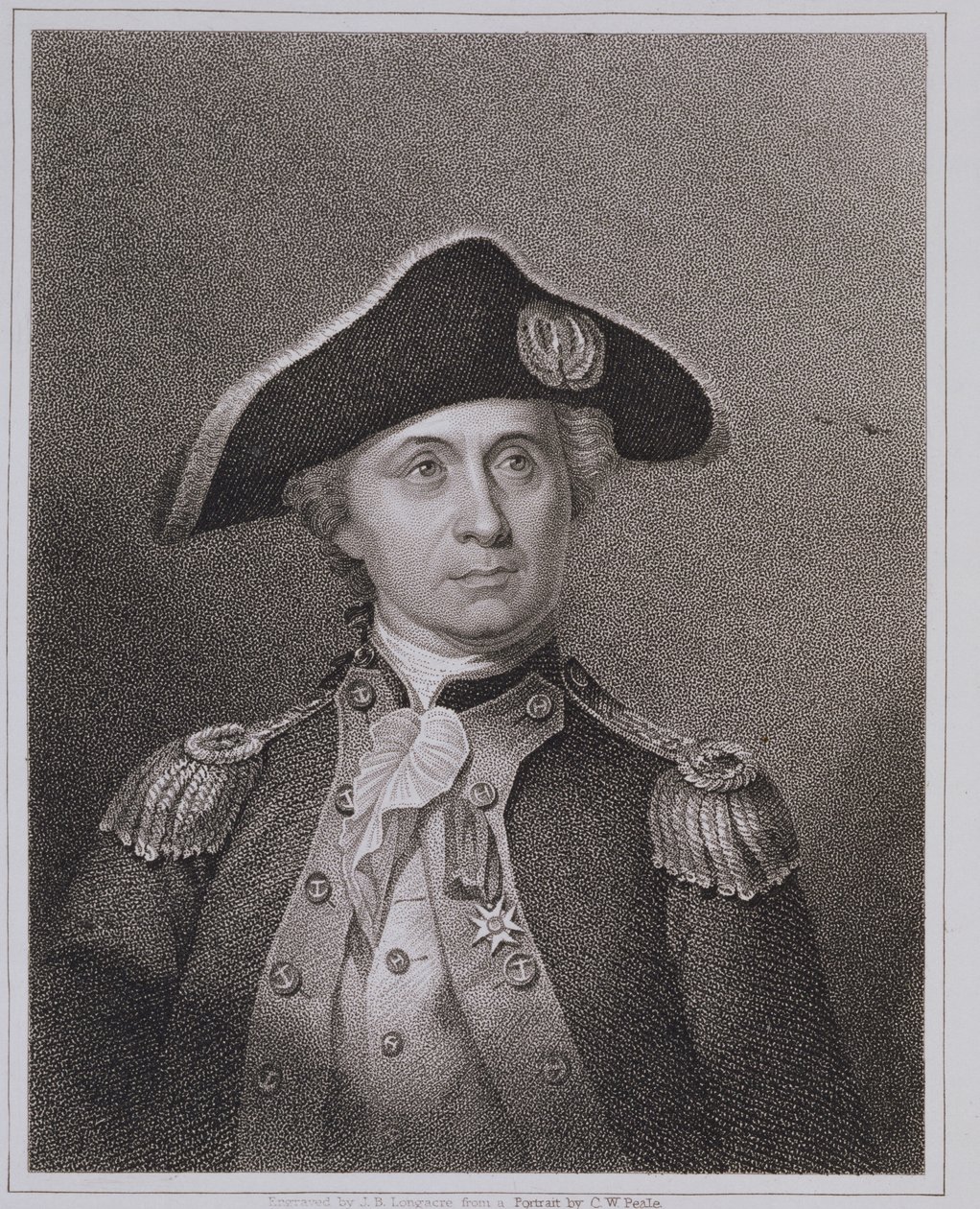 John Paul Jones (1747-92), gravert av James Barton Longacre (1794-1869) av Charles Willson Peale
