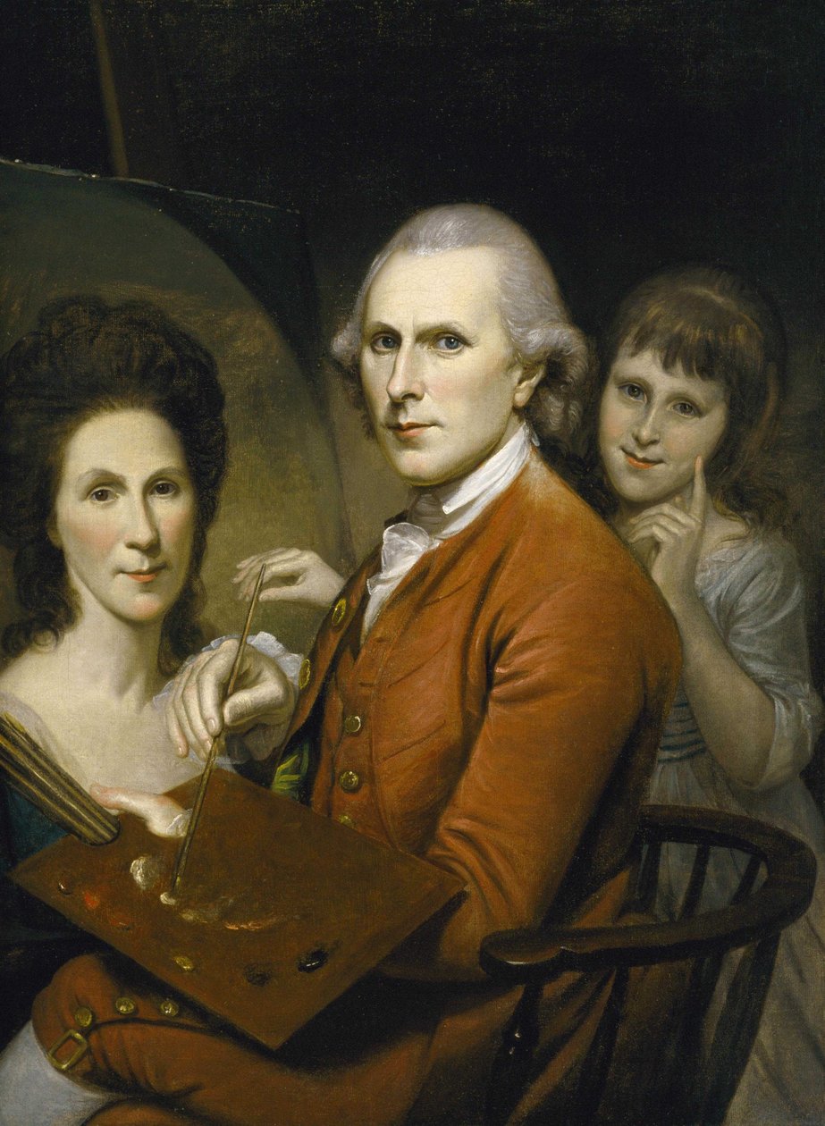Selvportrett med Angelica og Portrett av Rachel av Charles Willson Peale