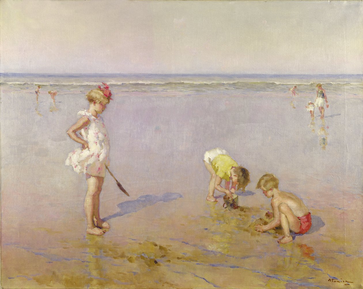 Strandscene av Charles Garabed Atamian