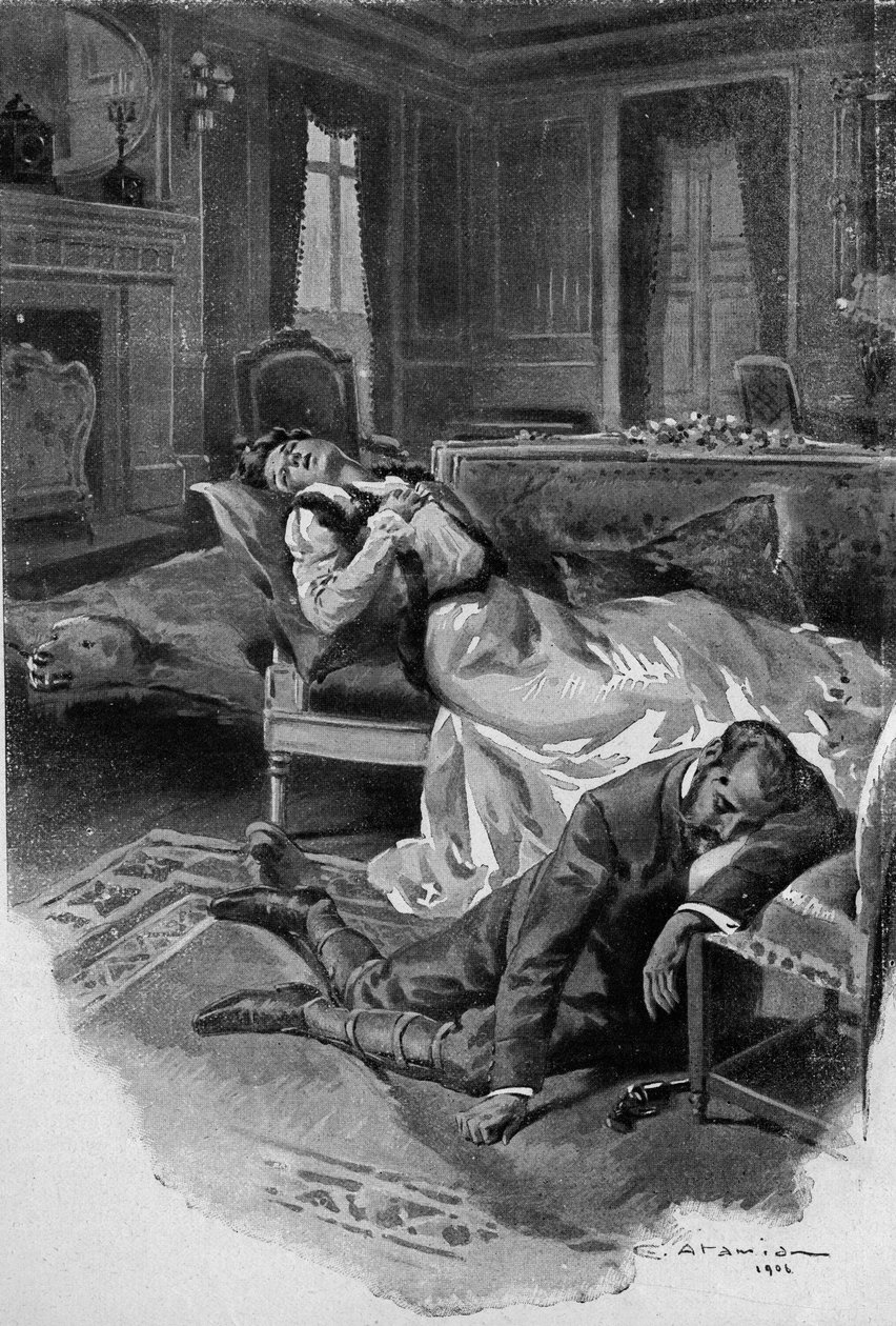 Erkehertug Rudolf, kronprins av Østerrike (1858-1889), dreper seg selv og sin elskerinne, baronesse Mary Vetsera, i sin jakthytte i Mayerling - Drama of Mayerling: Erkehertug Rodolph av Habsburg (erkehertug Rodolph av Habsburg) (Habsburg-Lorraine) ( 1858–1 av Charles Garabed Atamian