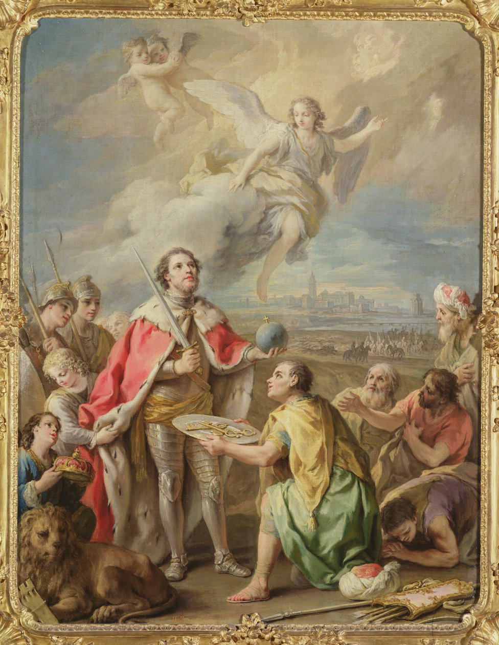 Overgivelsen av Sevilla til St. Ferdinand av Charles-Joseph Flipart