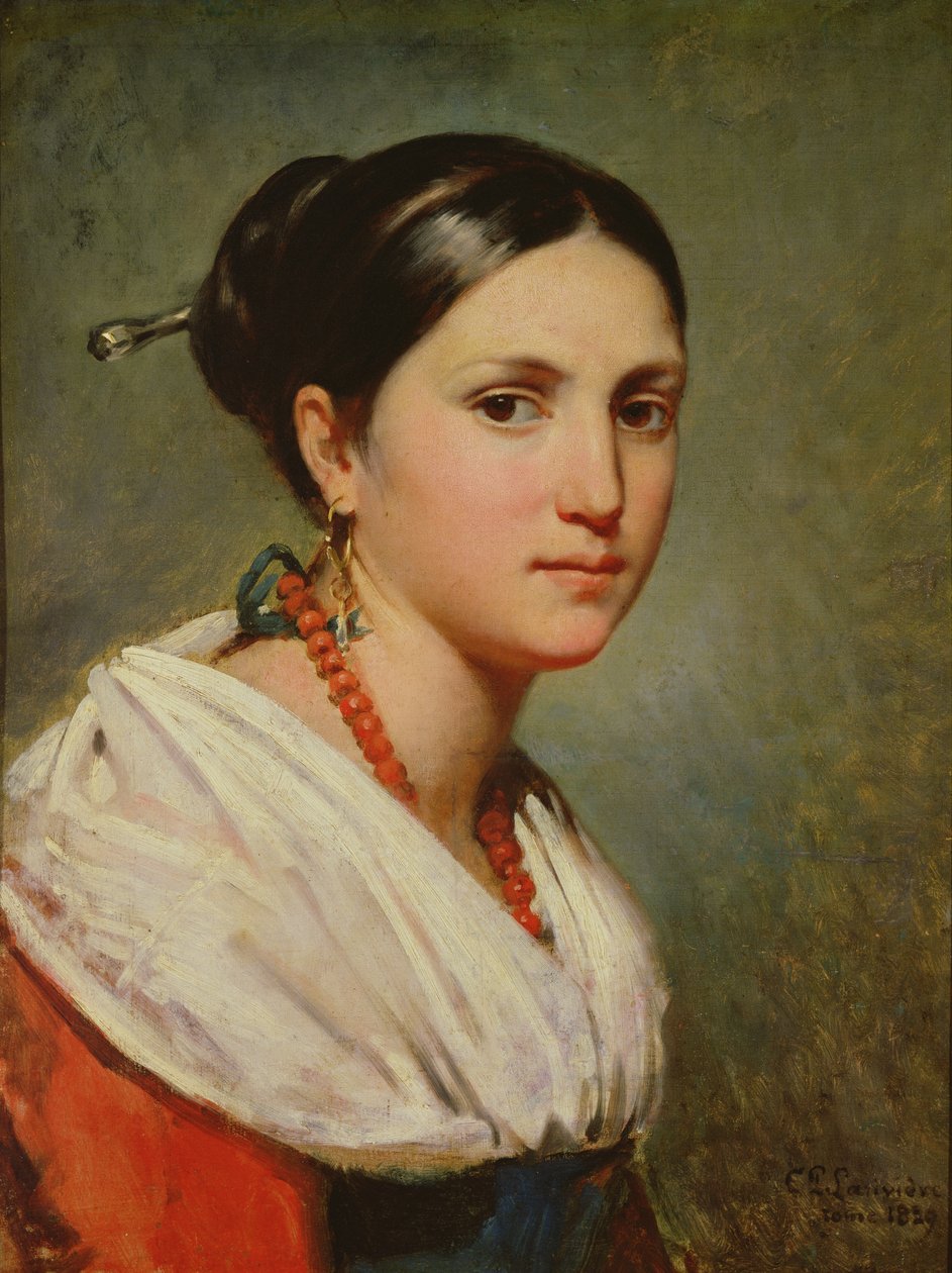 Portrett av en ung italiensk kvinne, 1829 av Charles Philippe Lariviere