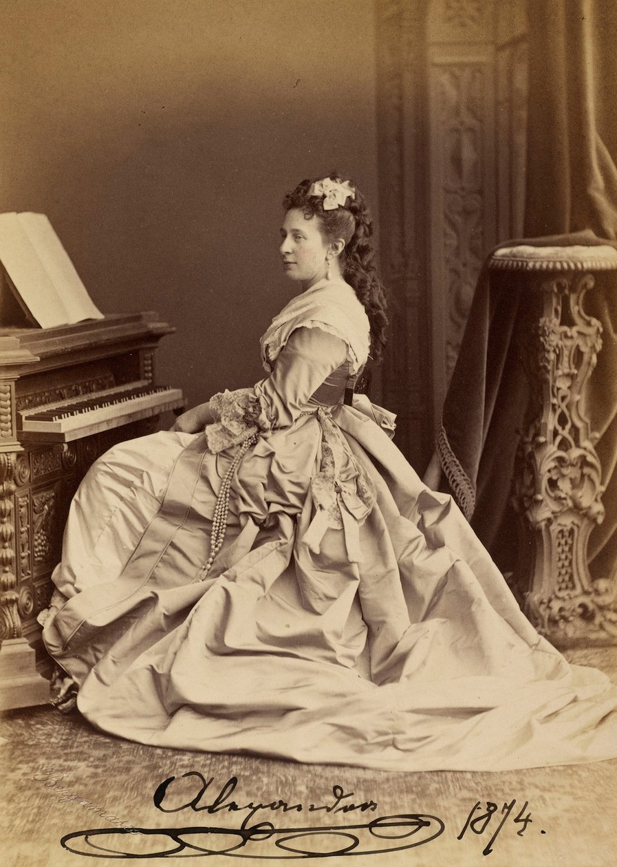 Portrett av storhertuginne Alexandra Iosifovna av Sachsen-Altenburg (1830-1911) av Charles Bergamasco