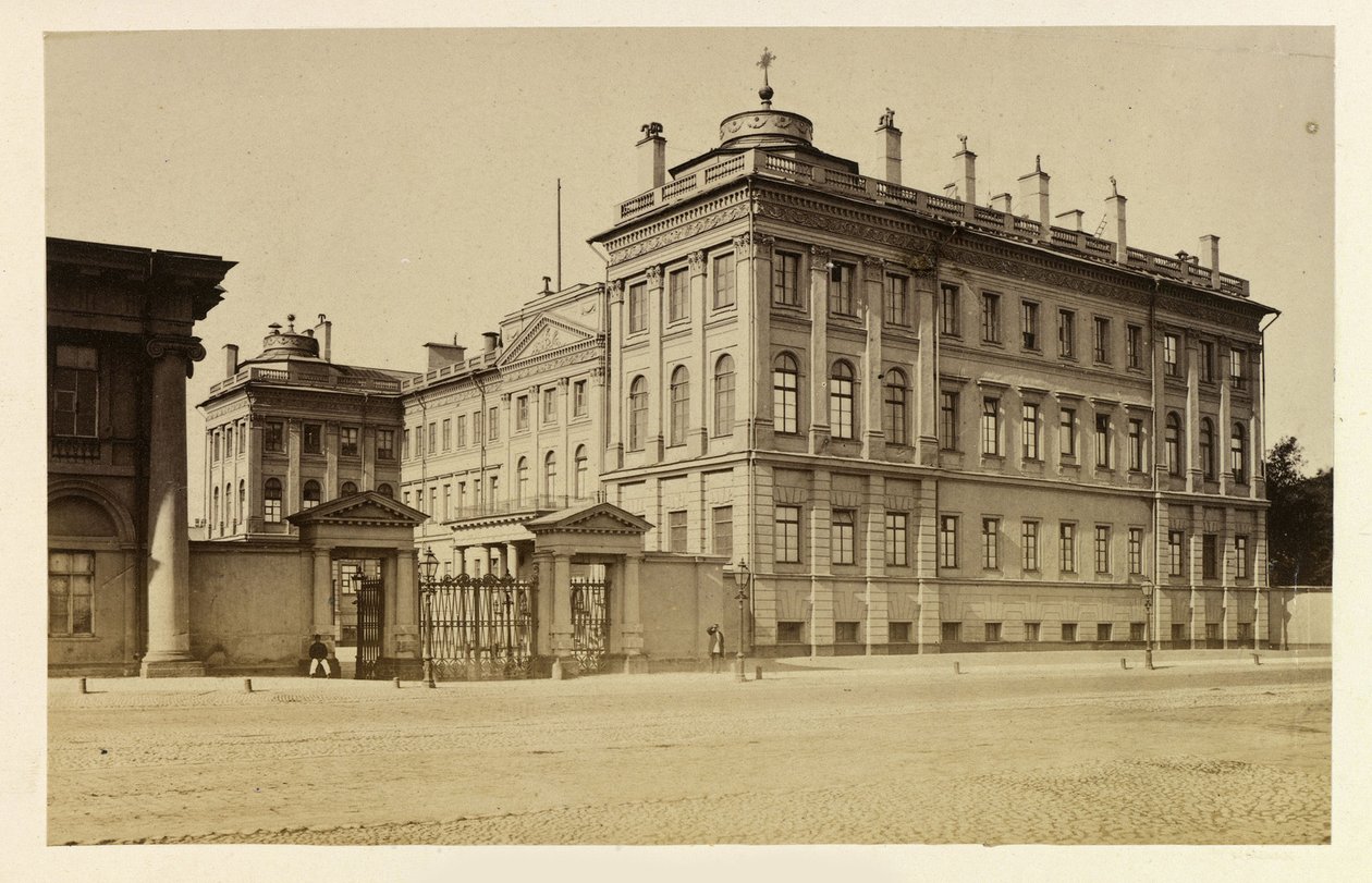 Anichkov-palasset i St. Petersburg, av Bergamasco, Charles (Karl) (1830-1896). Albumin bilde av Charles Bergamasco