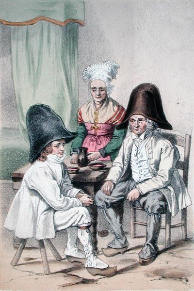 Marsh Peasants of Room i Puy de Dome-regionen i Auvergne, ca. 1865 (farge litho) av Charles (after) Bour