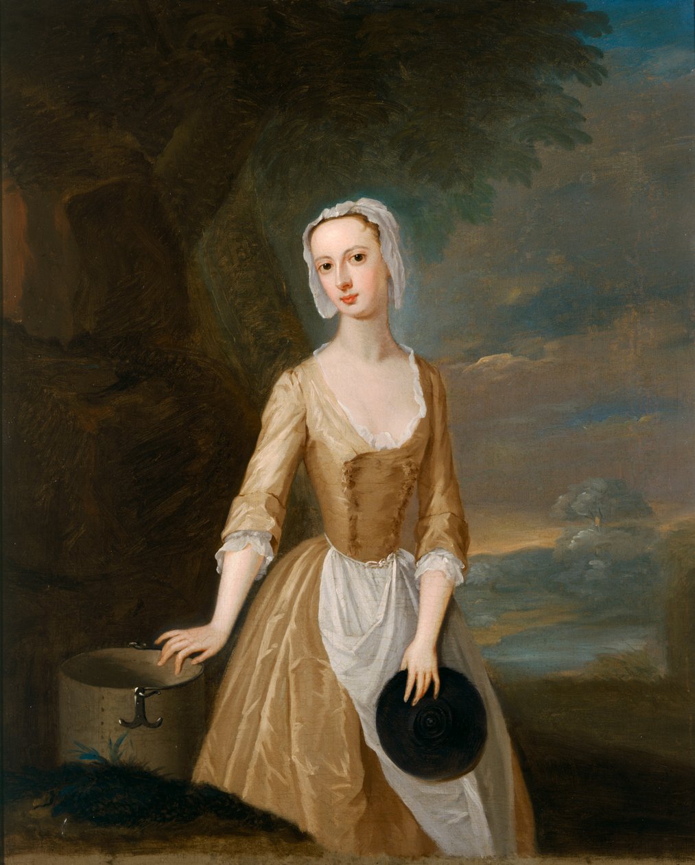 Catherine Hyde, hertuginne av Queensbury som melkepike ca. 1770 (olje på lerret) av Charles (after) Jervas