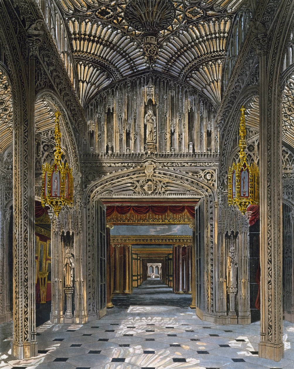 Konservatorium, gravering av Richard Reeve (født i 1780), Basert på design av Charles Wild (1781-1835), Fra The History of the Royal Residences av Charles (after) Wild