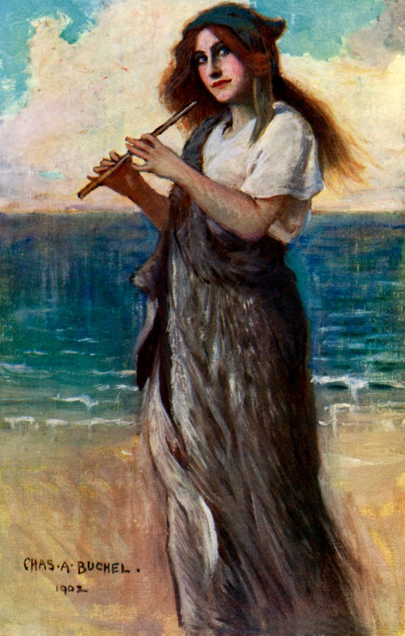 Nancy Price 1880-1970, engelsk skuespillerinne, som Pallas Athene i Ulysses, 1902. av Charles A. Buchel
