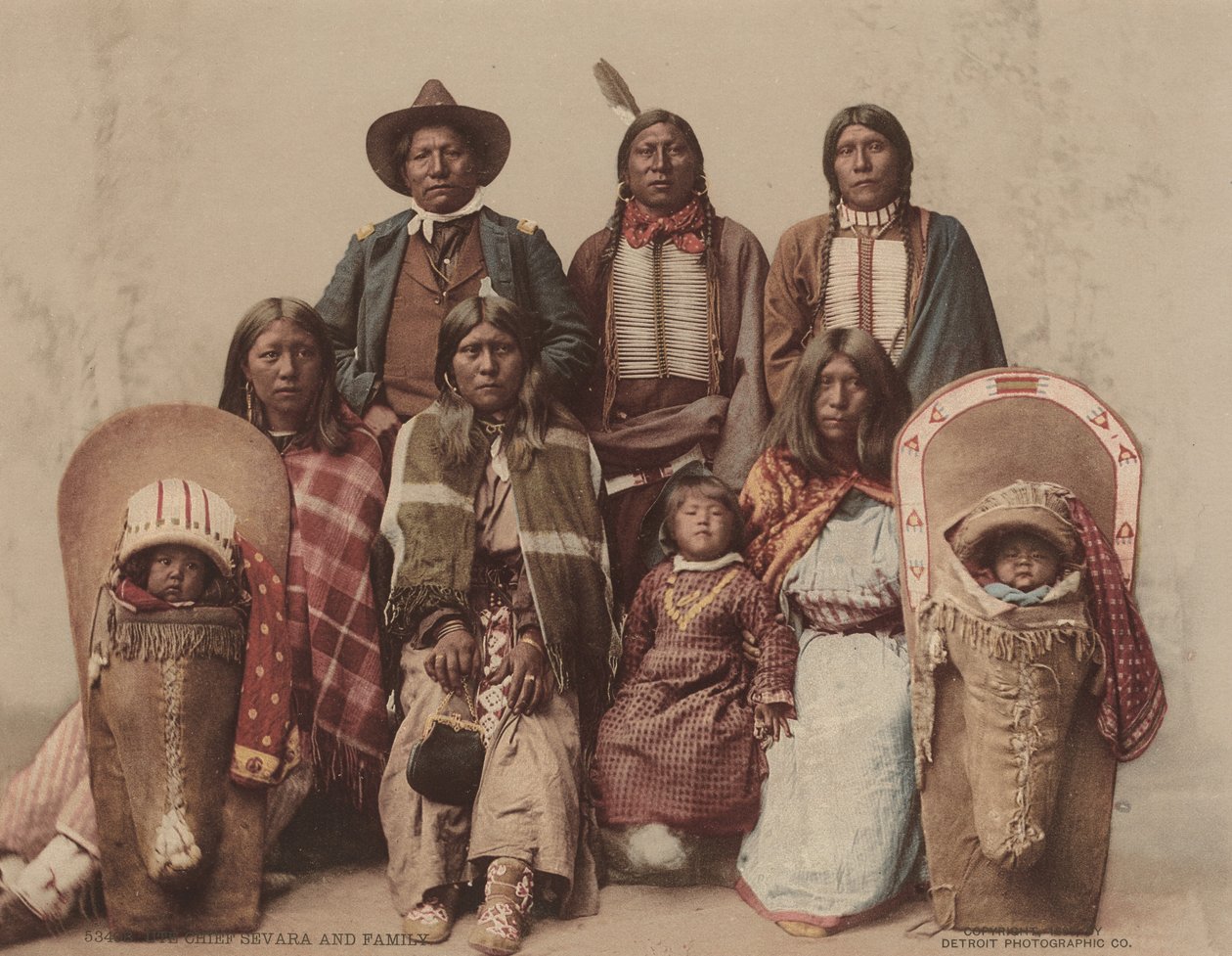 Ute-sjef Severo og familie av Charles A. Nast, Detroit Photographic Company