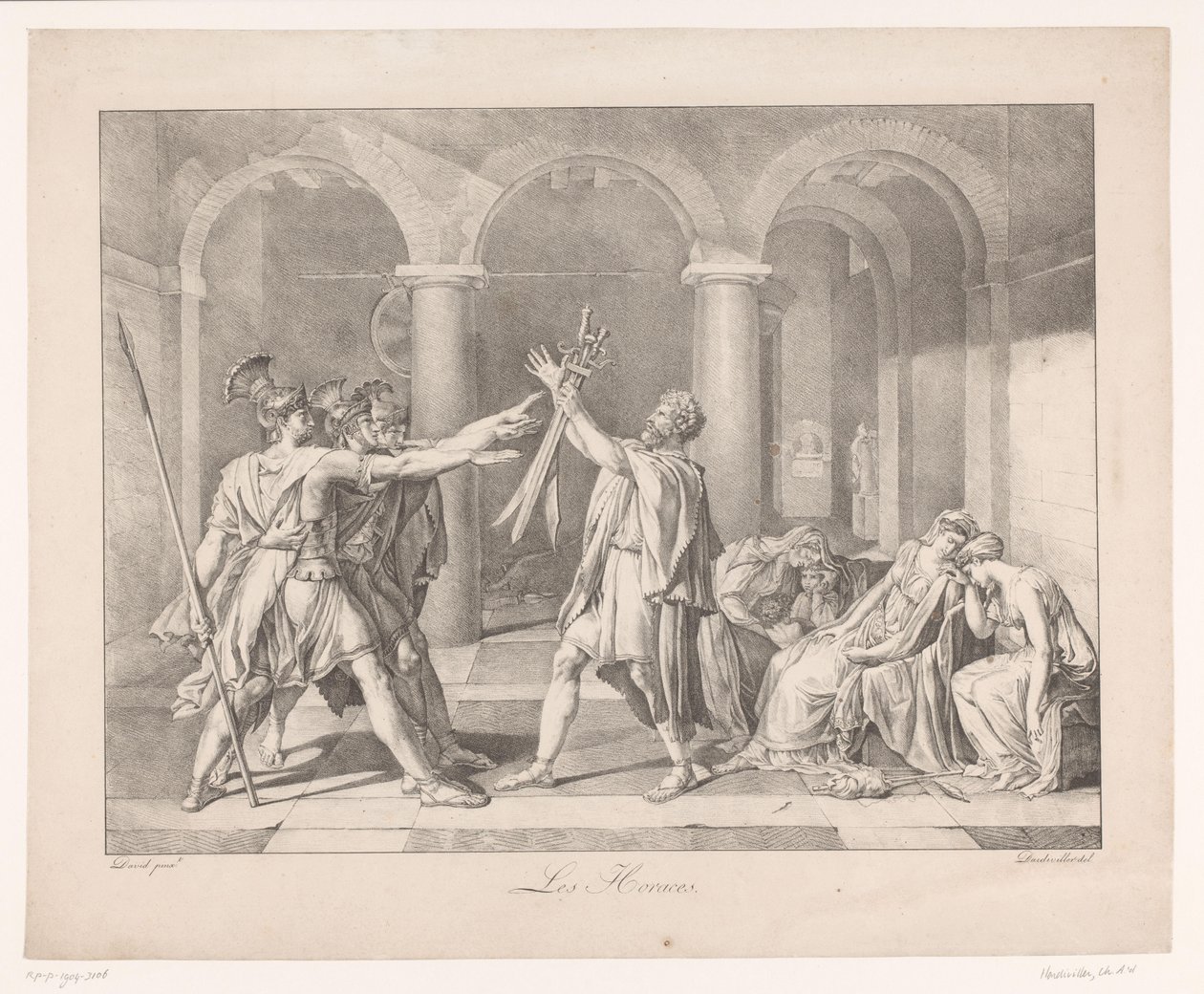 Eed of the Horatii Les Horaces (tittel på objekt) av Charles Achille D