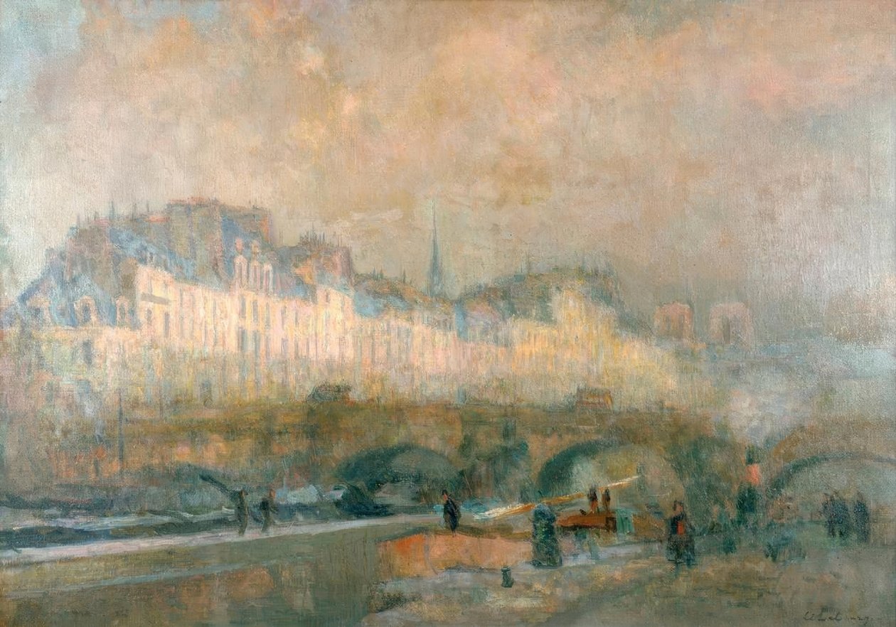 Valutalåsen i vintersolskinn ’, Paris av Charles Albert Lebourg
