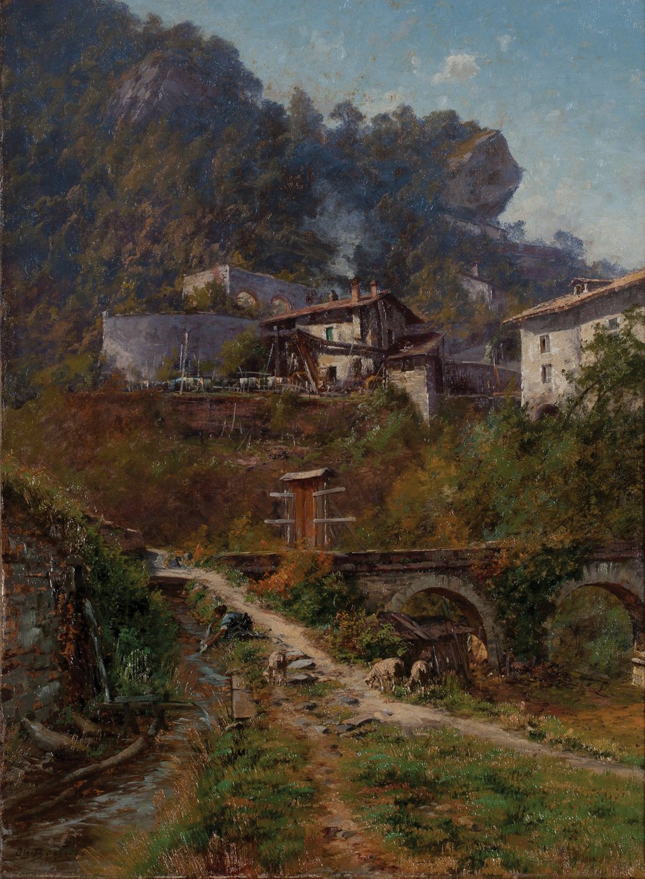 I Sassenage. Tankene til Sassenage (Olje på lerret) av Charles Alexandre Bertier