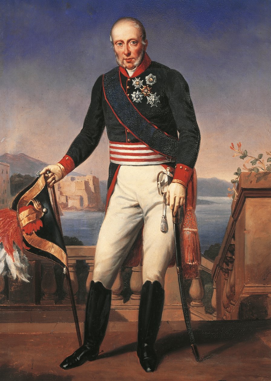 Portrett av Francis I av de to Siciliene, av Charles-Alexandre Debacq, maleri av Charles Alexandre Debacq